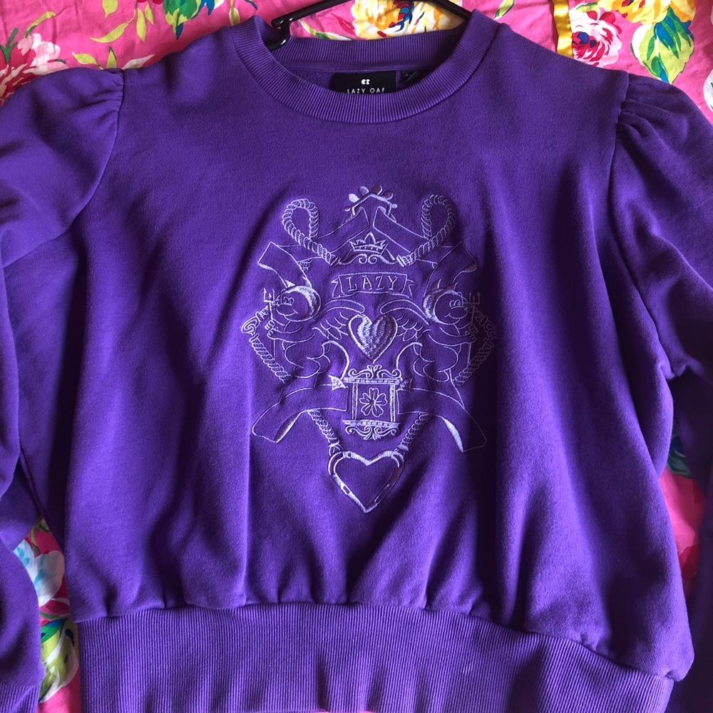 Purple cropped sweater